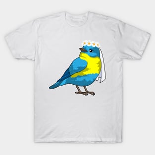 Bird as Bride with Wreath of flowers T-Shirt